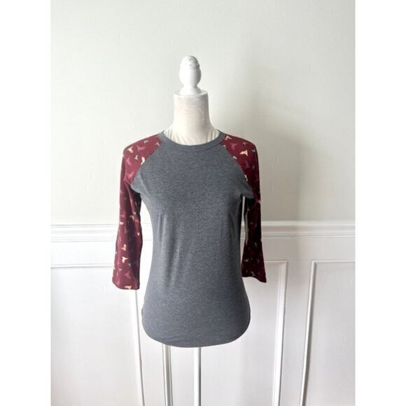 Lularoe Randy Raglan Top Gray NWT XXS - Picture 1 of 4
